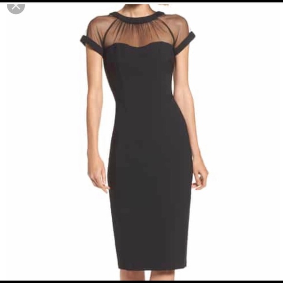 Maggy London black capped sleeve dress - Picture 1 of 5